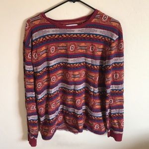 Men’s Medium Pacsun Red Patterned Long Sleeve